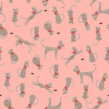 Güzel kedi desen, sorunsuz bir şekilde devam etmek güzel bir kitteni çizimi yaptı