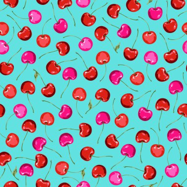 Desen kiraz, vişne Dikişsiz desen yaptı,