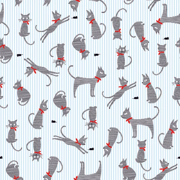 Joli Motif Chat Fait Illustration Joli Chaton Continue Toute Transparence — Image vectorielle