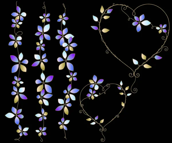 花の図のオブジェクト 花を設計された ベクトルで働きました — ストックベクタ