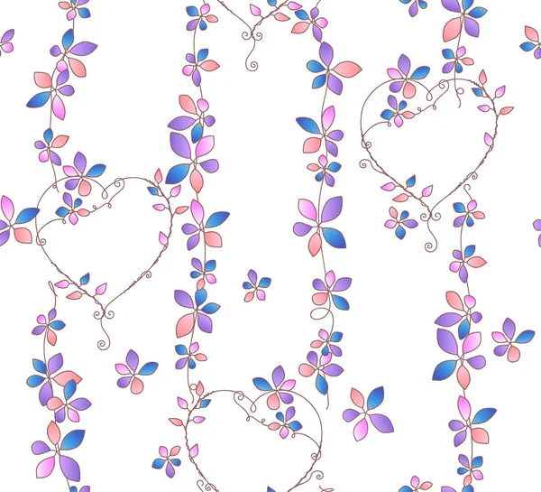 Λουλούδι Μοτίβο Εικονογράφηση Σχεδίασα Ένα Λουλούδι Αυτή Ζωγραφική Εξακολουθεί Επανειλημμένα — Διανυσματικό Αρχείο