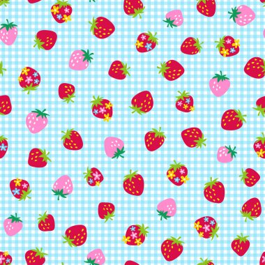 Desen çilek, çilek Dikişsiz desen yaptı,