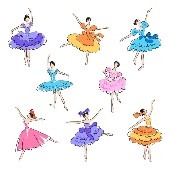 Ilustração Bailarina Desenhei Uma Bela Bailarina — Vetor de Stock