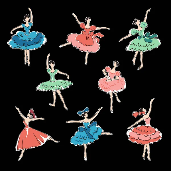 Ilustración Bailarina Dibujé Una Hermosa Bailarina — Vector de stock