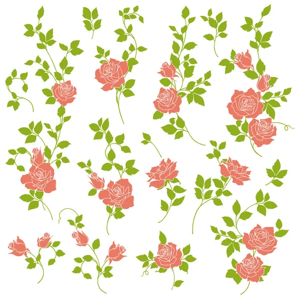 Illustrazione Del Fiore Rosa Fatto Una Bella Rosa Dipinto — Vettoriale Stock