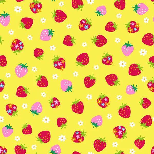 Pattern Strawberry Made Strawberry Seamless Pattern — Stock Vector