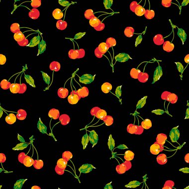 Desen kiraz, vişne Dikişsiz desen yaptı,