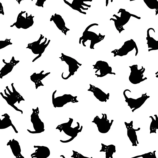 Pretty Cat Pattern Made Illustration Pretty Kitten Continue Seamlessly — Stock Vector