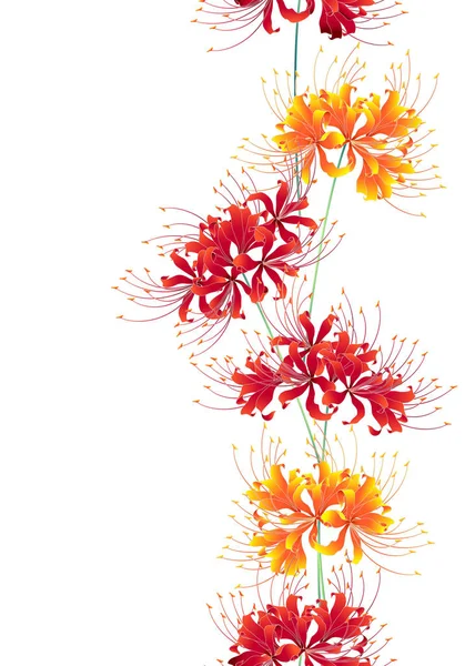 Grappe Style Japonais Motif Amaryllis Conception Une Grappe Style Japonais — Image vectorielle