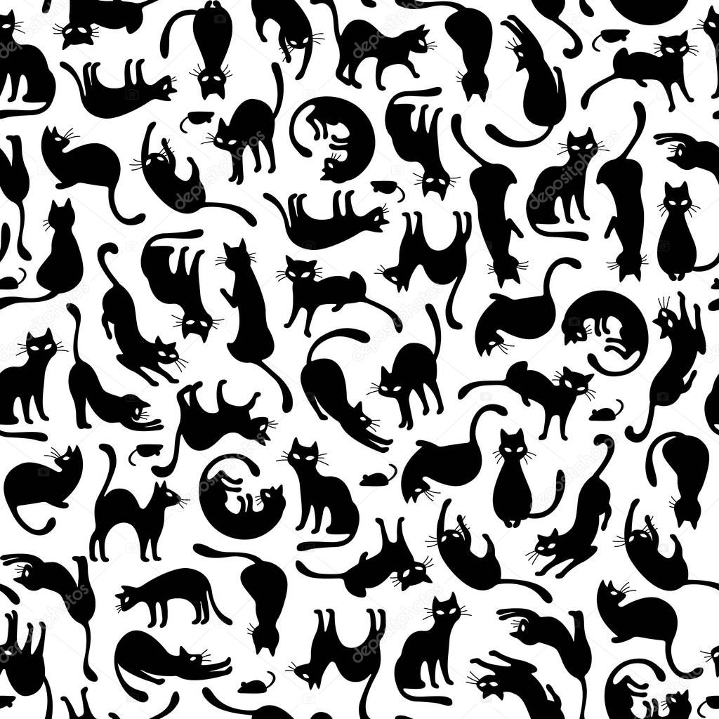 Pretty cat pattern,I made the illustration of a pretty kitten,I continue seamlessly,