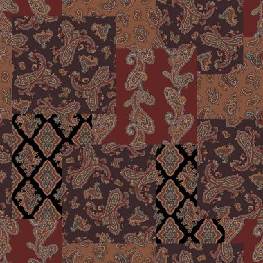 Paisley patchwork desen, Paisley tasarım patternthis resim tekrar tekrar devam ediyor
