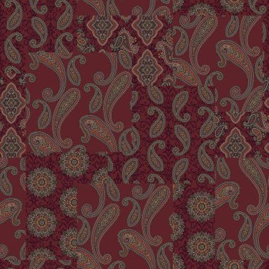 Paisley patchwork desen, Paisley desen tasarım, bu resim repeatedlyit bir vektör çalışma devam ediyor,