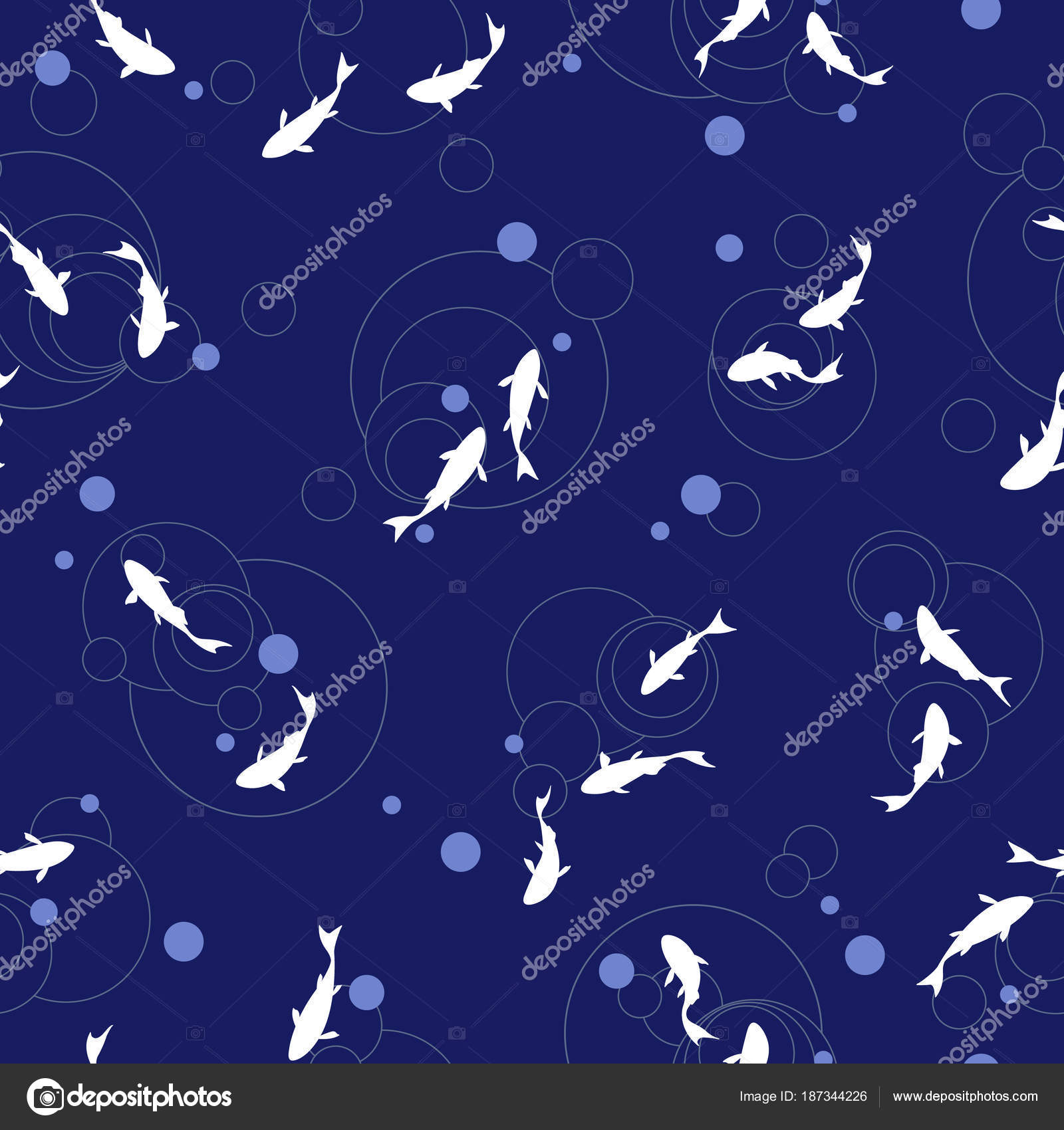 Pattern Illustration Fish Simple Drew Fish Seamless Picture Stock ...