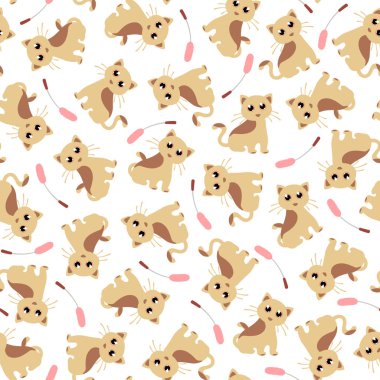 Güzel kedi desen, güzel kedi, çizim yaptı, sorunsuz bir şekilde devam etmek,