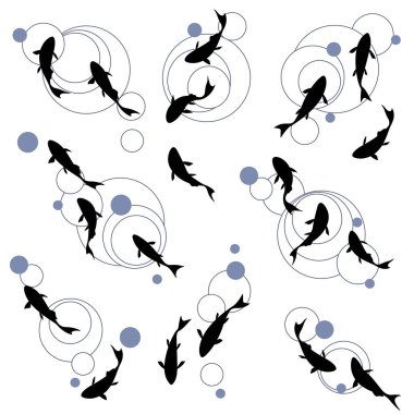 Resimde küçük balıkların bu basit ve bir balık çekti,