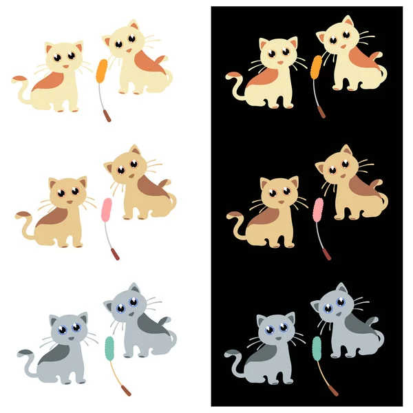 Pretty Cat Illustration Made Illustration Pretty Kitten — стоковый вектор