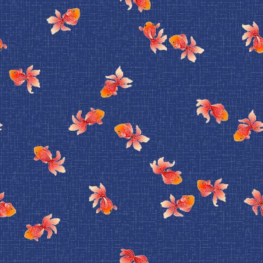 Japon balık desen stil, serbest çizimde bir Japon tarzı balık çekti, sorunsuz bir şekilde bu tekerrür,