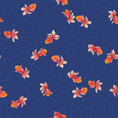 Japon balık desen stil, serbest çizimde bir Japon tarzı balık çekti, sorunsuz bir şekilde bu tekerrür,