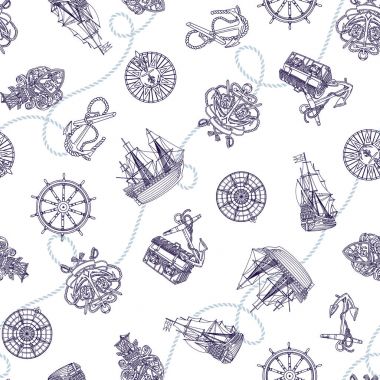 Yelkenli tekne görüntü desen, eski bir gemi resmi bir desenle yaptı,