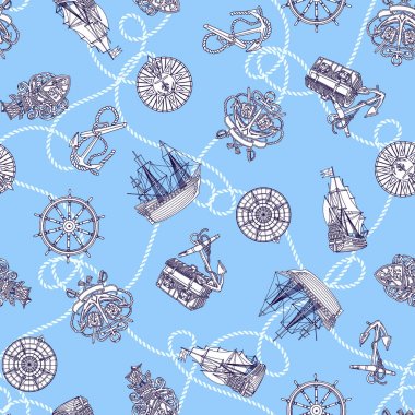 Yelkenli tekne görüntü desen, eski bir gemi resmi bir desenle yaptı,