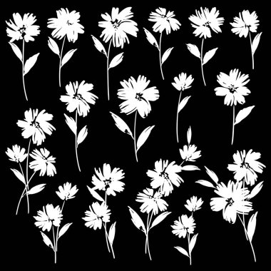 Çiçek çizim nesnesi, bir çiçek tasarlanmış, vektörel çizimler içinde çalıştı,