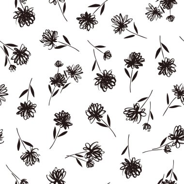 Çiçek illüstrasyon deseni, bir çiçek tasarlanmış, bu resim tekrar tekrar sorunsuz devam ediyor,