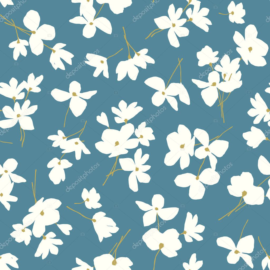 Seamless pattern material of an abstract flower,
