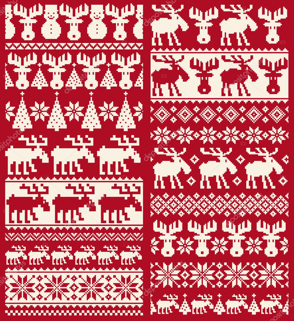 Seamless material of the good Nordic-style,I designed a traditional Nordic pattern