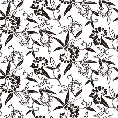 Güzel tropikal bitki kusursuz desen çizimi