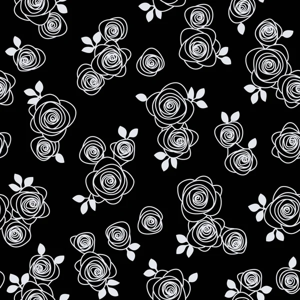 抽象玫瑰的无缝图案材料 — 图库矢量图片