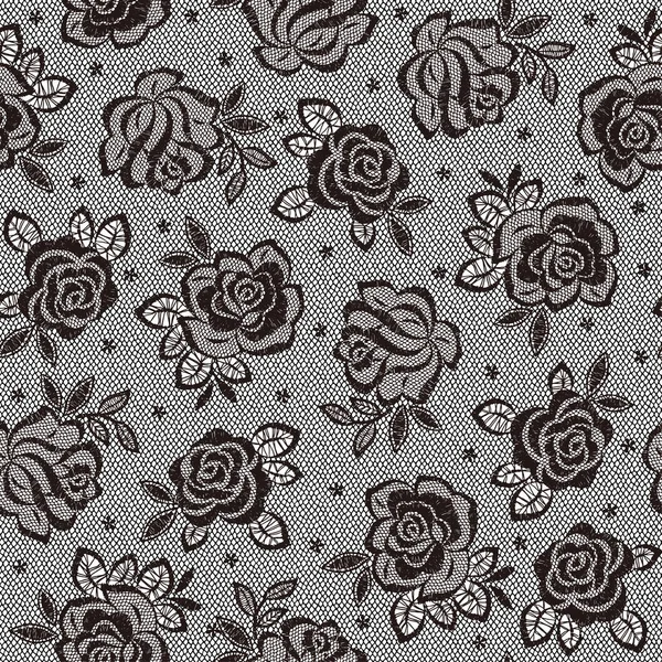 Made Seamless Race Pattern Rose Designed Lacework Flower Continue Seamlessly — стоковый вектор