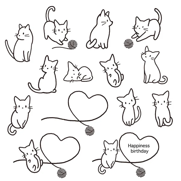 Material Simples Bonito Ilustração Gato Fiz Ilustração Gatinho Bonito — Vetor de Stock