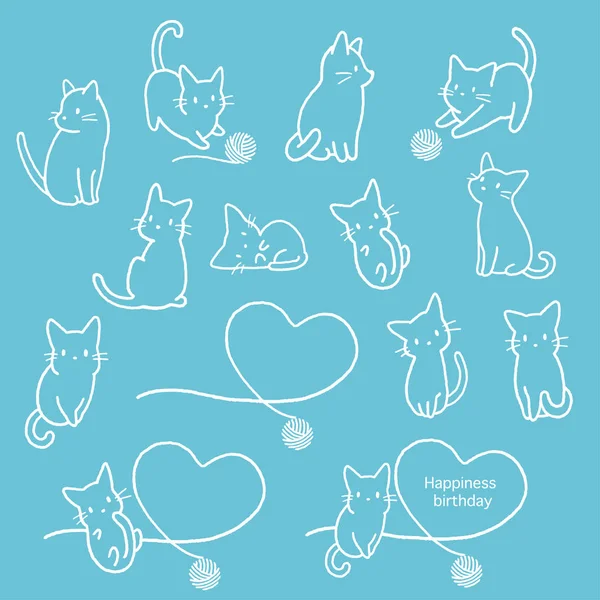 Simple Cute Cat Illustration Material Made Illustration Pretty Kitten — Stock Vector