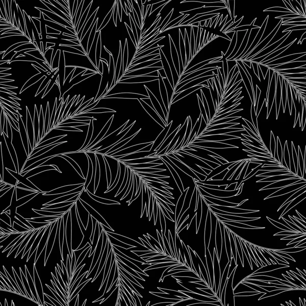 Tropical Plant Seamless Pattern Illustration Picture Seamless — Stock Vector