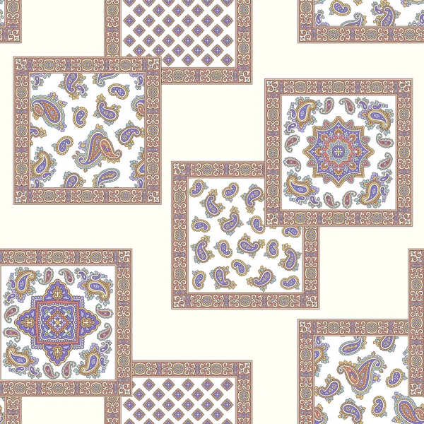 Magnifique Motif Utilisant Ornement Paisley Continue Sans Faille — Image vectorielle