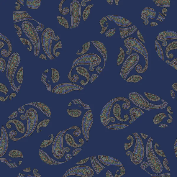 Seamless Pattern Beautiful Paisley Design Continue Seamlessly — стоковый вектор