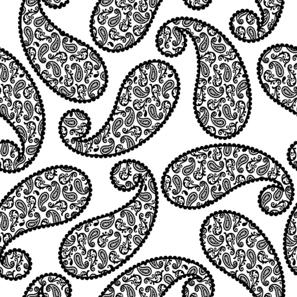 Nahtloses Muster Eines Hübschen Paisley Designs Ich Zeichnete Paisley Vektoren — Stockvektor
