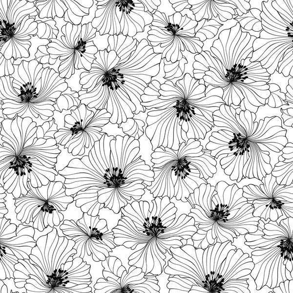 Modèle Vectoriel Sans Couture Une Belle Fleur — Image vectorielle