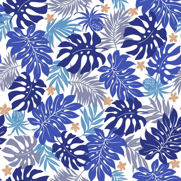 Beautiful Tropical Plant Seamless Pattern Illustration Tropical Plant Seamless Pattern — Stock Vector