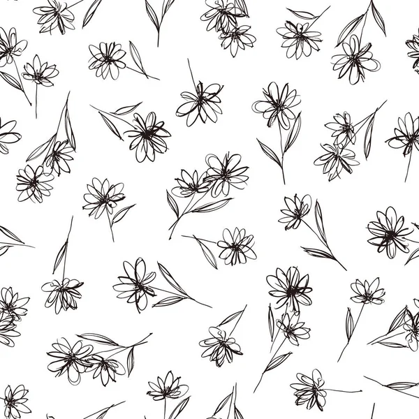 Безшовний Матеріал Візерунка Абстрактної Квітки Розробив Квітку Абстрактно Картина Триває — стоковий вектор