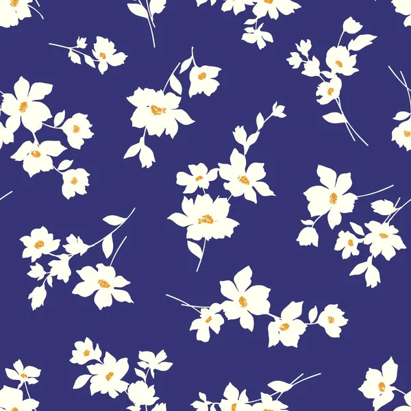 Nahtlose Vektormuster Einer Schönen Blume Diese Designs Setzen Sich Nahtlos — Stockvektor