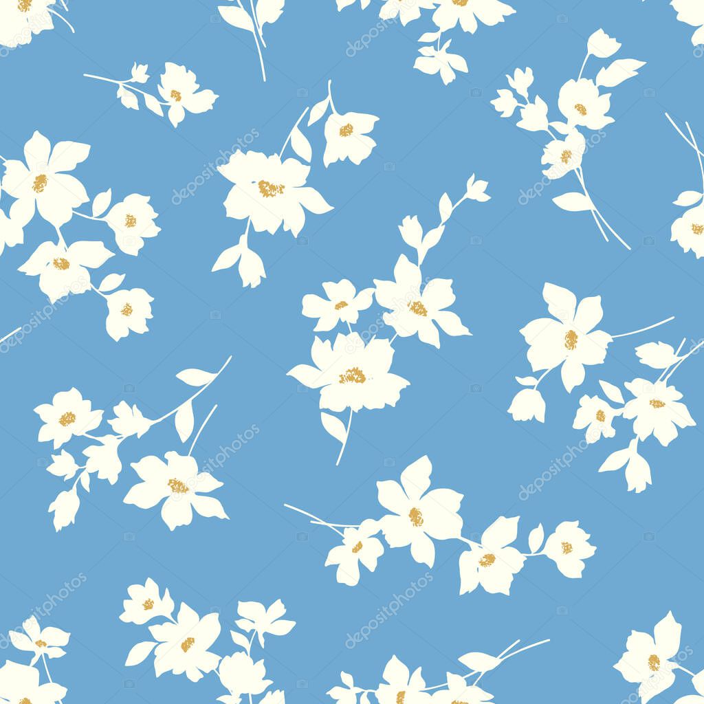Seamless vector pattern of a beautiful flower,These designs continue seamlessly,