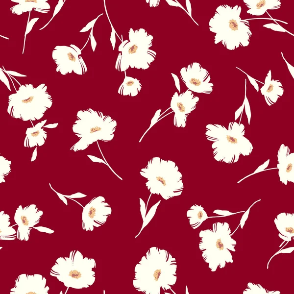 抽象花的无缝图案材料 我设计了一朵抽象的花 — 图库矢量图片