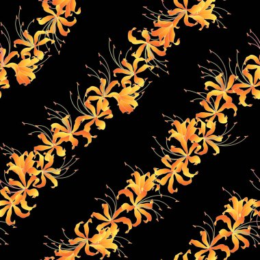 Japon stiliyle güzel olan küme amilis deseni, Japon stili bir küme amirilis dizaynı.,