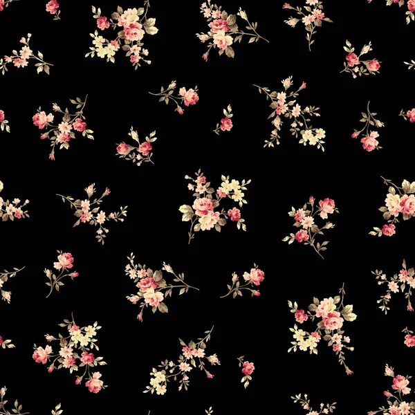 Patrón Vector Sin Costuras Una Rosa Elegante Hermosamente Diseñé Una — Archivo Imágenes Vectoriales