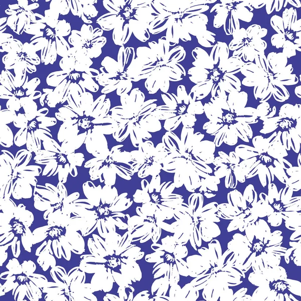 抽象的な花のシームレスなパターン材料 私は花を抽象的に設計しました — ストックベクタ