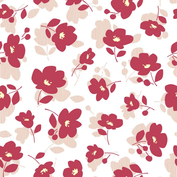 一朵花的无缝线矢量图案 我设计了一朵花 这些图案继续无缝地进行着 — 图库矢量图片