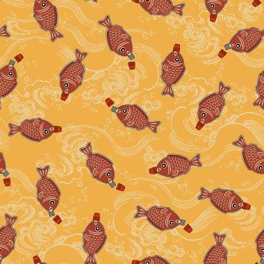 Japon tarzı beslenme çantası çeşnili balık çeşnili baharat şişesi, dikişsiz desen, soya sosu koymak için baharat şişesi vs. Paket veya beslenme çantasına iliştirilmiş,