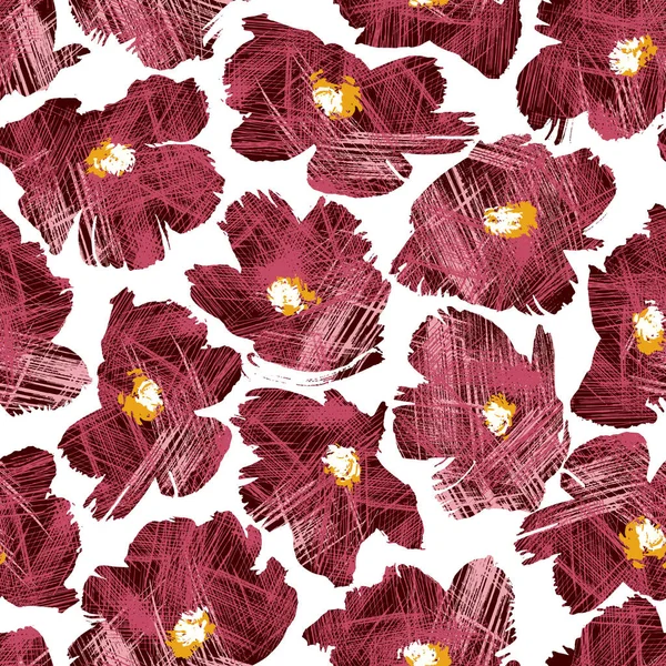 Nahtloses Mustermaterial Einer Abstrakten Blume Ich Entwarf Eine Blume Abstrakt — Stockvektor