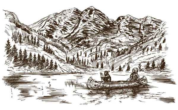 Far West. Illustration dessinée main . — Image vectorielle